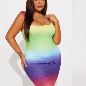 Fashion Nova Multicolor Gradient Mini Dress